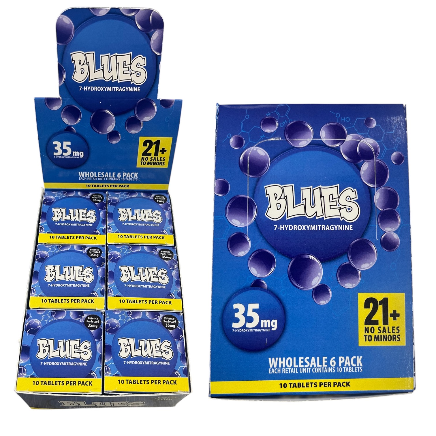 BLUES 35MG 6 PACKS OF 10 TABLETS DISPLAY BOX